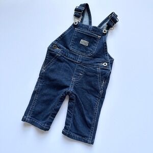 Wrangler Jeans Co. Denim Overalls Snap Bottom Dark Wash Infant NB